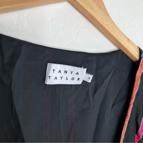 Tanya Taylor Metallic Striped Wrap Sheath Dress - Picture 5 of 7